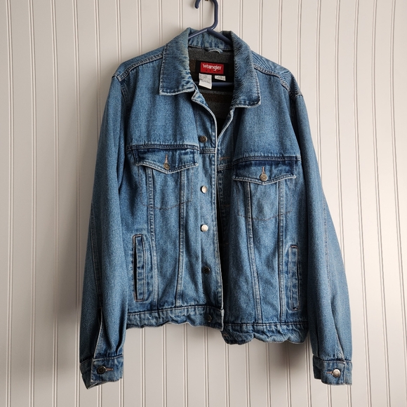 Wrangler Jackets & Blazers - Vintage Wrangler Hero Blue 100% Cotton Denim Heavy Weight Barncore Jacket Large